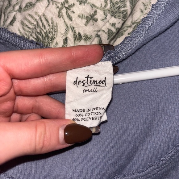 tj maxx blue cropped tshirt size small - Picture 3 of 3